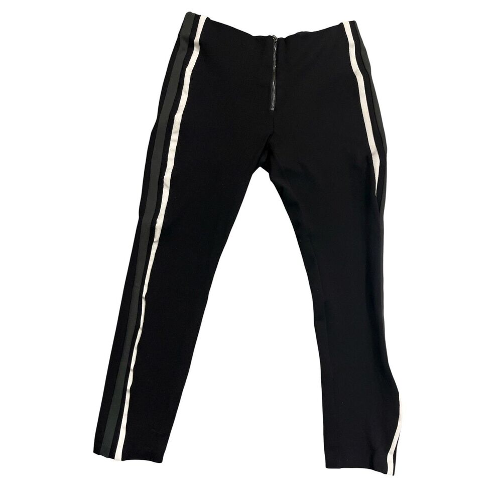 Zara Trafaluc Collection Womens XL Black Side Stripe Ankle Pants Zip Front